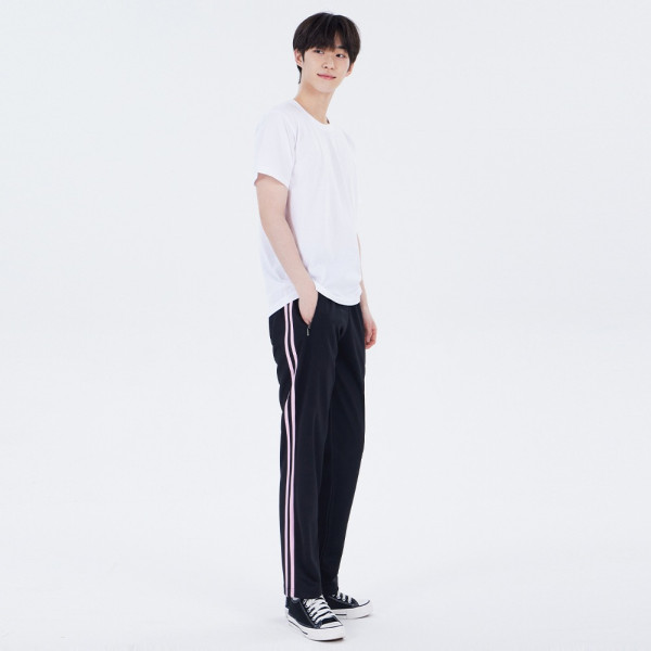 국내생산 두줄 블랙 핑크라인 츄리닝 교복몰