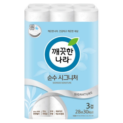 깨끗한나라 순수 3겹데코 30롤 28m 화장지 30롤