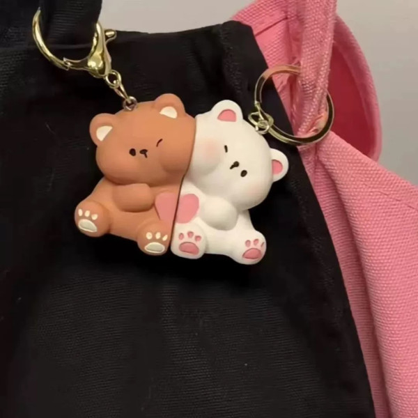 커플 곰돌이 자석 인형 키링 키홀더 참 백참 가방 백 열쇠고리 꾸미기 쓸테없는