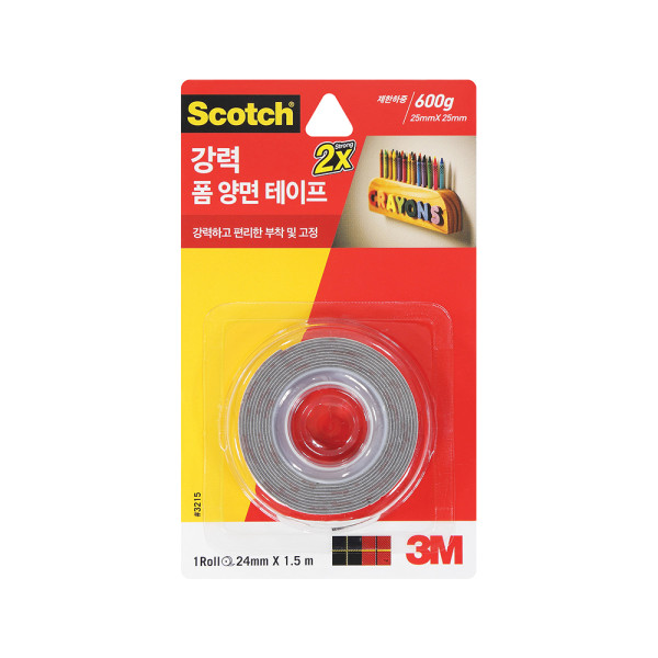 3M 스카치 강력 폼 양면 테이프 3120 (12mm x 2m)