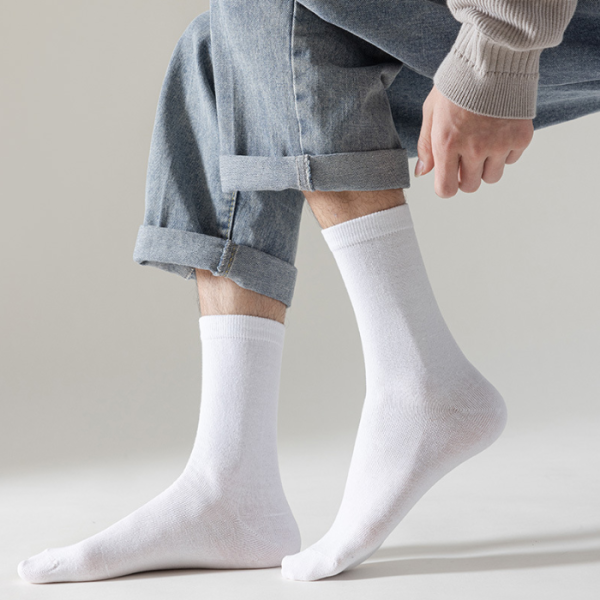 남녀공용 데일리 흰색 무지 양말 사계절 면 삭스