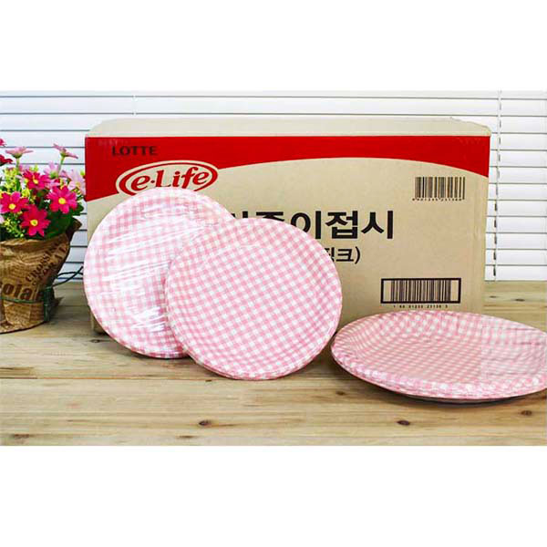 (BOX)이라이프 칼라종이접시180(핑크)200p