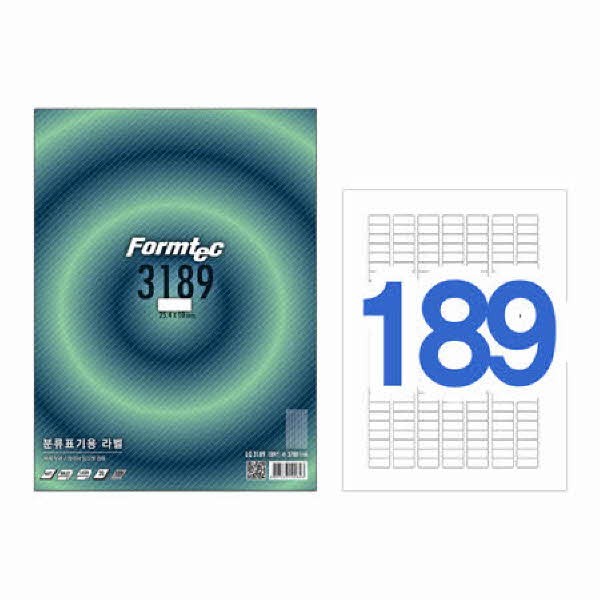 라벨지 분류표기용 189칸 20매 LQ-3189 폼텍