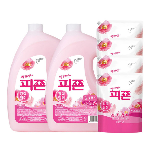 피죤 레귤러 섬유유연제 핑크로즈 3.1L x 2 + 2.3L x 4