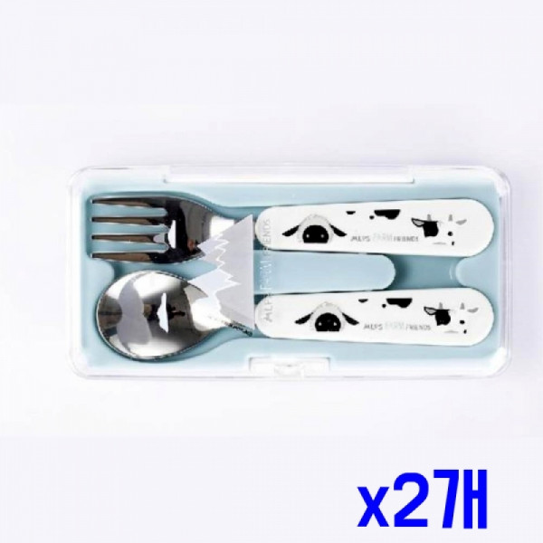 스텐 스푼포크 깔끔 케이스 세트 x2개 스푼포크세트