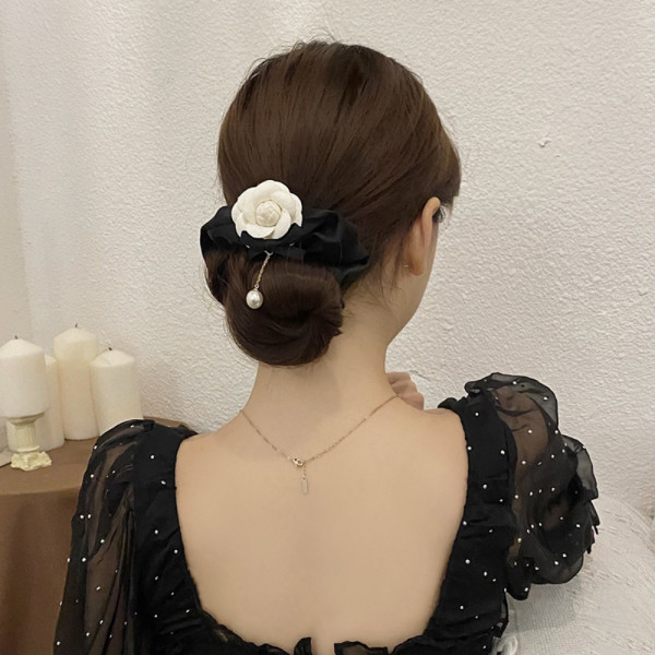 동백꽃 곱창 헤어 슈슈 은은한 헤어 머리끈