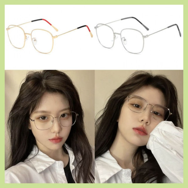 무테 얇은 메탈안경 커플용 특이한 유니크 도수없는 노멀한 베이직 디자인 여자 인싸 회사원안경