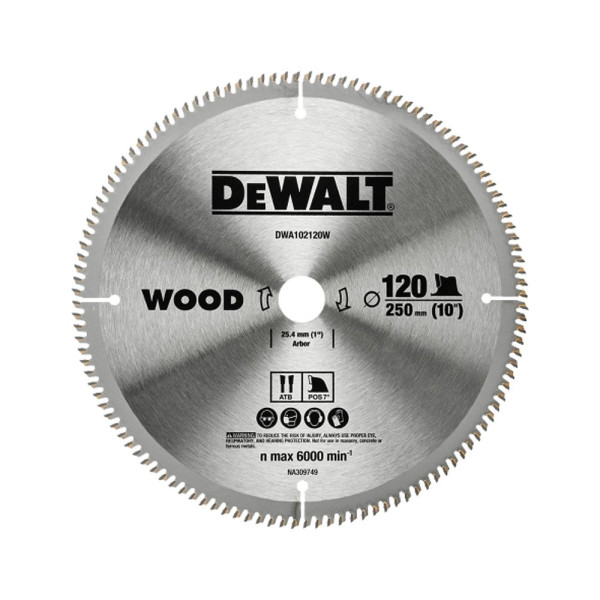 디월트 DWA102120W 씬커프 목공용 원형톱날 250mm 톱