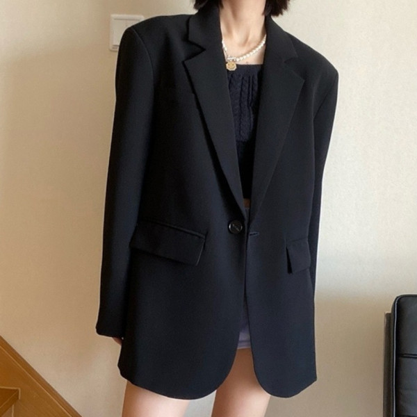 아모넬라 모노엘 빅사이즈 자켓 오버핏 루즈핏 봄 가을 재킷 오피스룩 출근룩 데이트룩