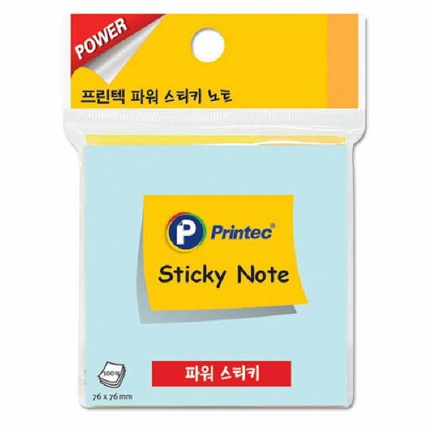 프린텍 S7676B 파워 스티키노트 파랑 76 x 76mm 100매