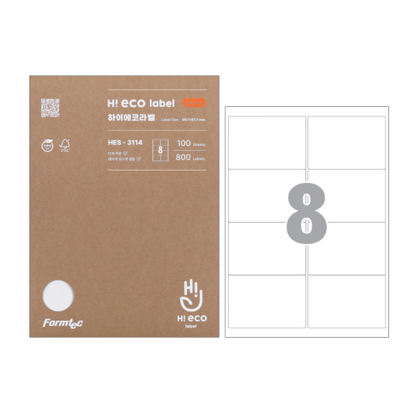 폼텍 하이에코 물류관리용라벨 HES-3114 A4 100매