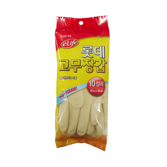 롯데고무장갑(미니_소)10켤레-아이보리