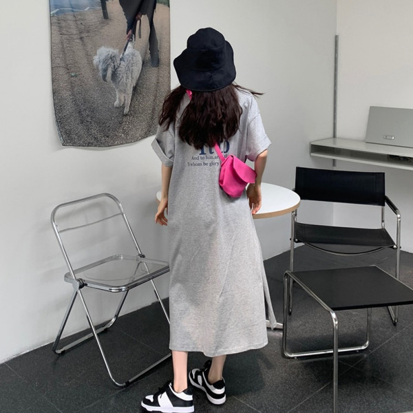 데일리 캐주얼 오버핏 프린팅 오버사이즈 롱 원피스