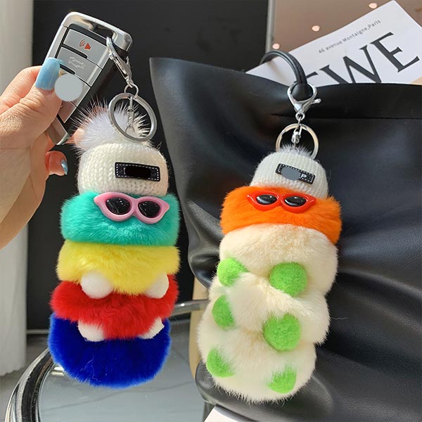벨벳애벌레인형키링15cm 색상랜덤