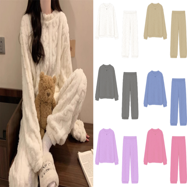 유니바운드 수면잠옷 커플잠옷 극세사 겨울 홈웨어 여성 임산부 실내복 파자마파티 잠옷세트
