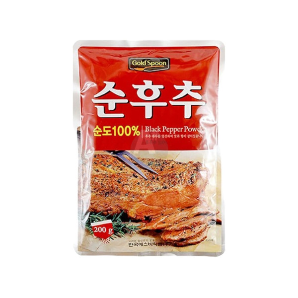 한국에스비식품 골드스푼 순후추 200g 흑후춧가루 음식점후추 가루후추 고기향신료