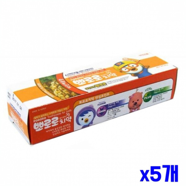 어린이 캐릭터 과일치약 파인애플향 90g x5개