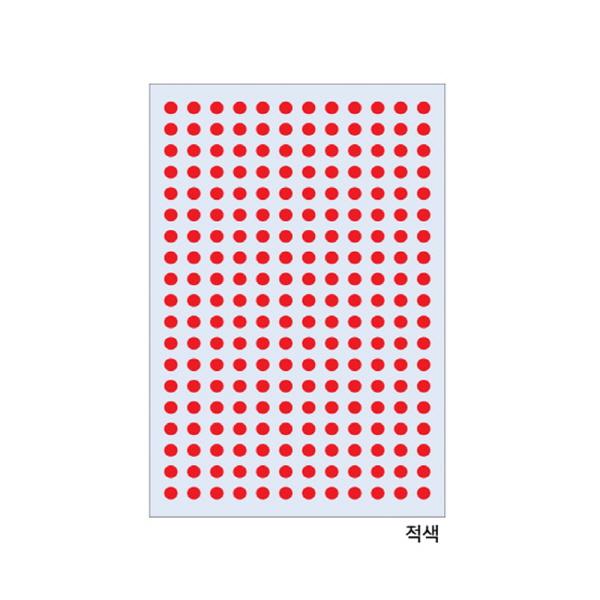 분류용견출지 20-3005R 적색(지름5 15장)