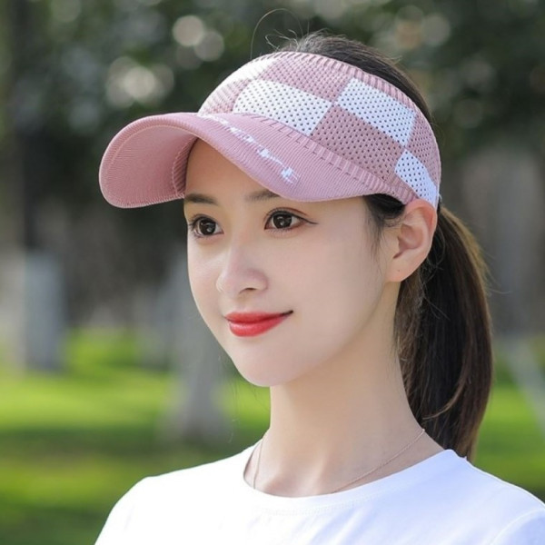 [별별창고] 체크 스판 스포츠 썬캡 봄 여름 모자 햇빛가리개 여성 챙모자 테니스모자