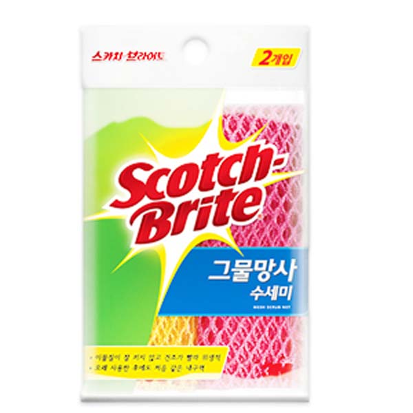 3M그물망사수세미2P