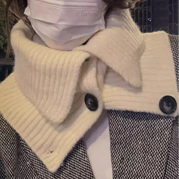[이거찜] 패션 단추 넥워머 겨울 방한용 넥워머