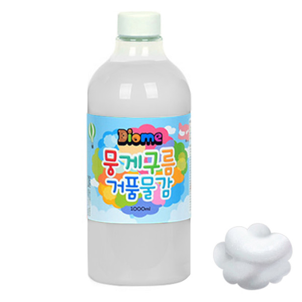 키즈맘아트 미술놀이 뭉게구름 거품물감 리필 1000ml 낱색 흰색