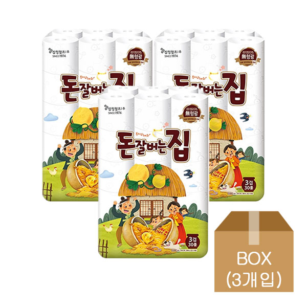 삼정펄프)3겹데코돈잘버는집화장지(30M/30롤)-박스(3개입)