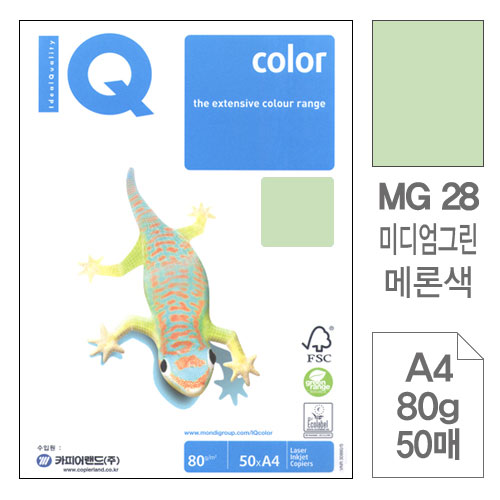 몬디)칼라색지A4(MG28//메론색/80g/50매)