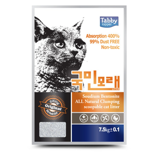 Tabby topper 국민모래 베이비파우더향 7 5kg 1박스2포 박스