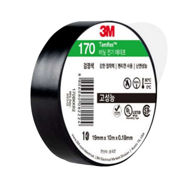 3M 170 고성능 전기테이프 19mm x 10M 녹색