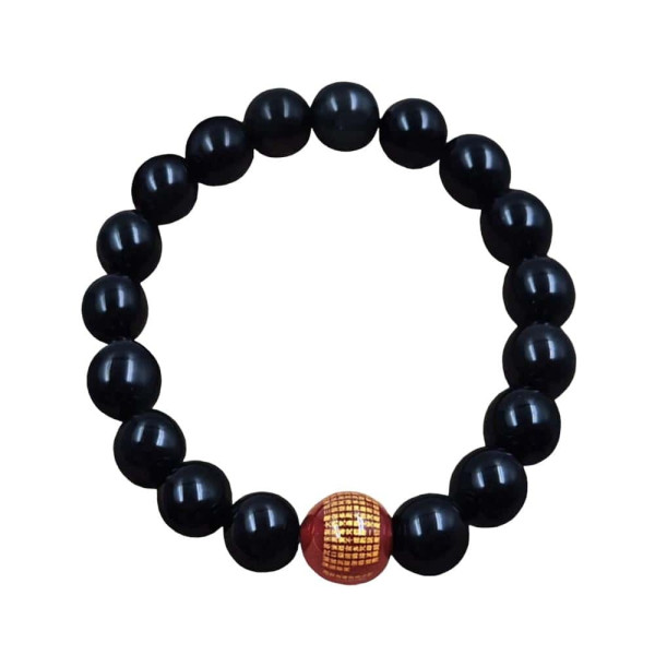 반야심경 흑요석 염주 팔찌 13mm