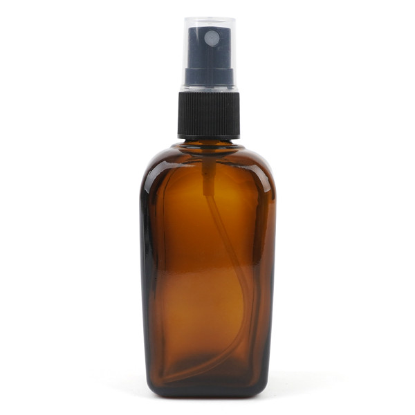갈색 사각 스프레이 유리공병 100ml