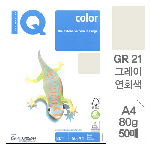 몬디)칼라색지A4(GR21/연회색/80g/50매)