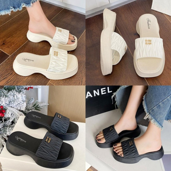 MISO 쭈글통굽슬리퍼 슬리퍼 쪼리 여성신발 여름 키높이