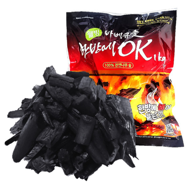삼연853 웰빙 바베큐 숯 한방에 OK 1kg 흑탄 나무숯