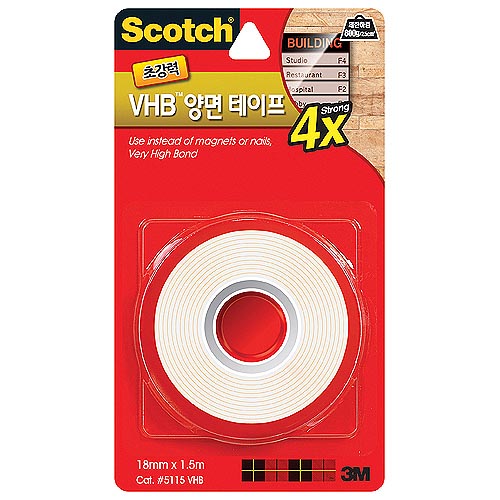 3M)양면테이프(5115/18mmx1.5m/VHB)