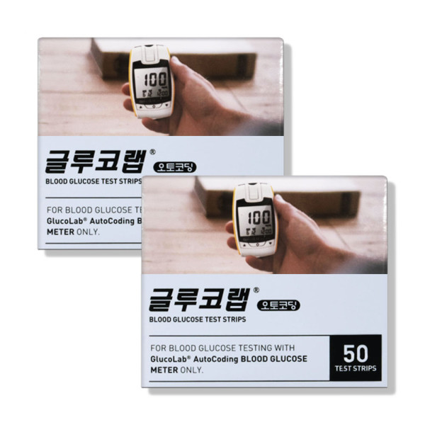 글루코랩 오토코딩 스트립 혈당시험지 2box 100매