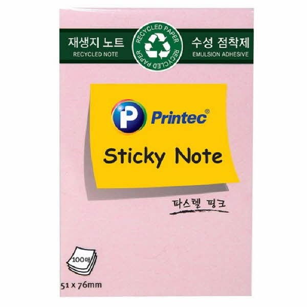 프린텍 E5176P 스티키노트 핑크 51 x 76 100매