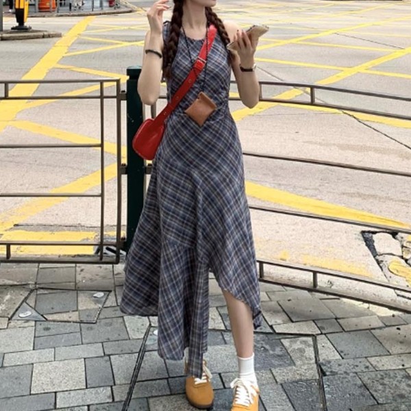 썸머 휴양지 롱스커트 슬리브리스 드레스 LDN-20250181