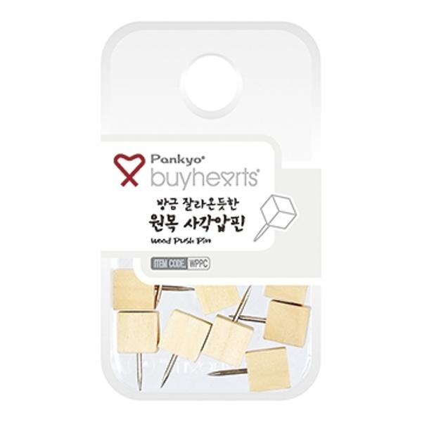 바이하츠 방금잘라온듯한원목사각압핀 (10mm x 20mm)