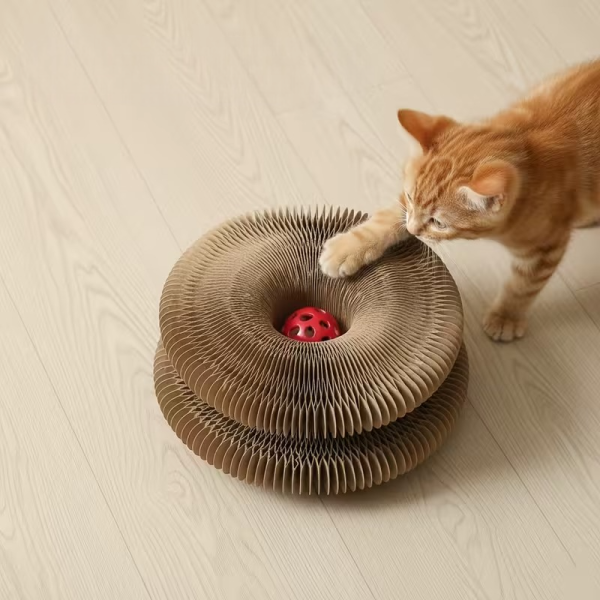 고양이 아코디언 스크래쳐 매직볼 고양이 장난감 원형 스크레쳐 스크래처 스크레처 분리불안