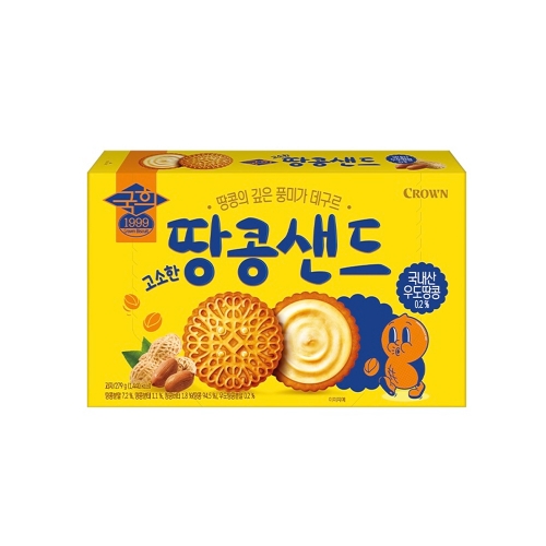 크라운 국희 고소한 땅콩샌드 279g 박스 12개