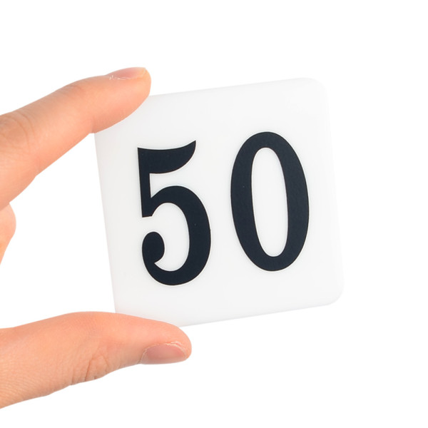 1P 사각 60mm 아크릴 번호판 1~50