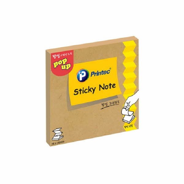 P7676K 스티키노트 팝업리필 크라프트 76X76 100매