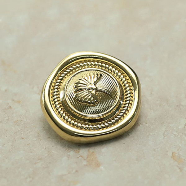 옷수선 나뭇잎도안 양복 금단추 고급 골드17mm 엔틱