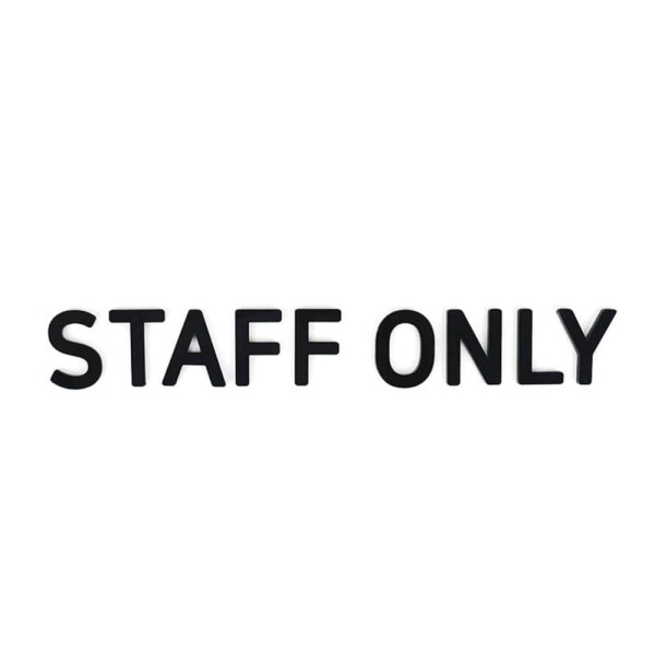 부착식 STAFF ONLY 블랙 입체사인