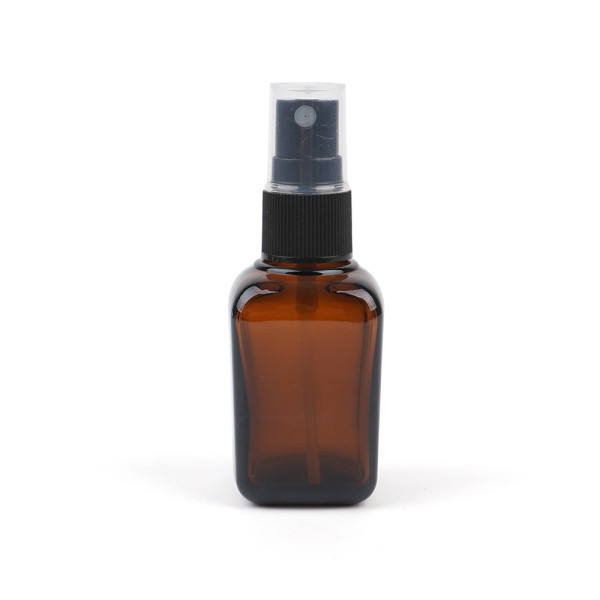 갈색 사각 스프레이 유리공병 30ml