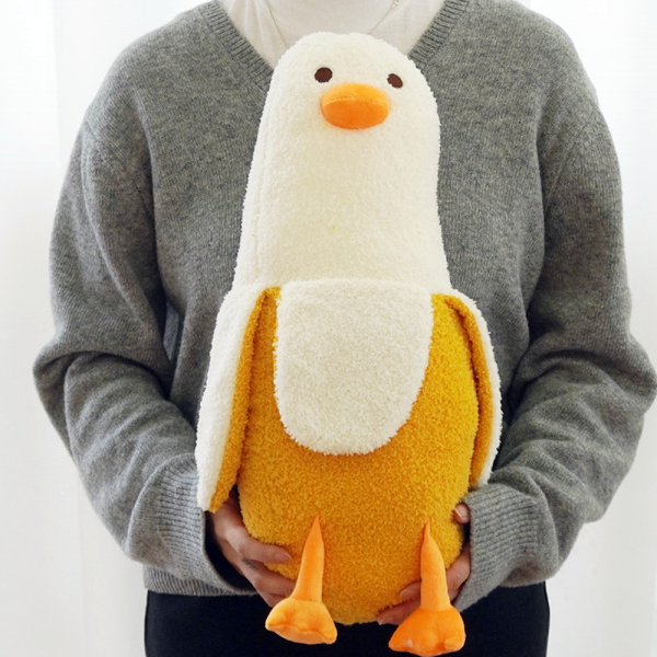 바나나 오리 바디필로우 귀여운 하찮은 애착 인형 봉제 쿠션