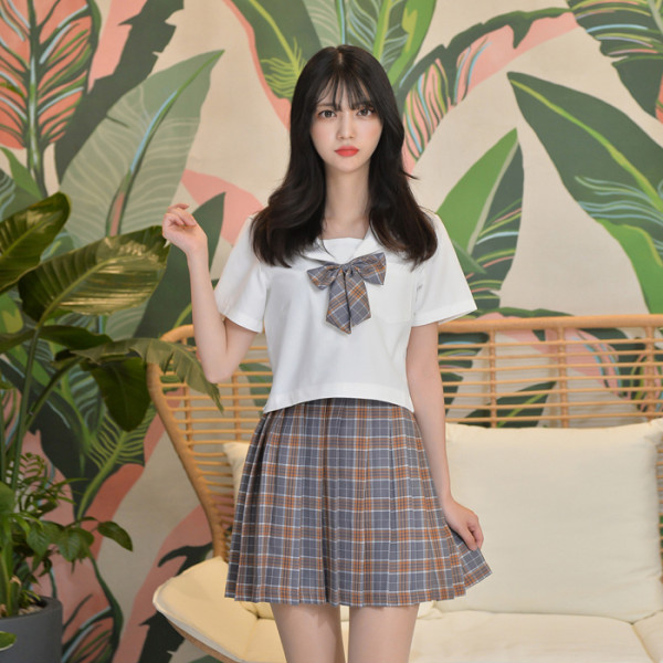 교복몰 차분한 오렌지 블라썸 세라복 세트 (반팔)