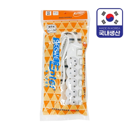 세계 멀티탭 개별 절전 5구 1 5m 국내생산 16A